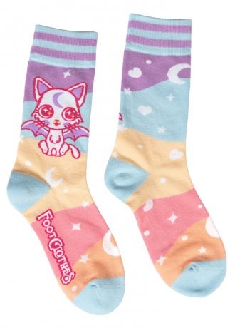 FootClothes Mystic Kitty Crew Socks