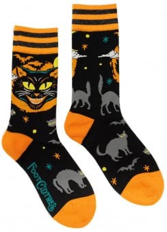 Vintage Black Cat Crew Socks