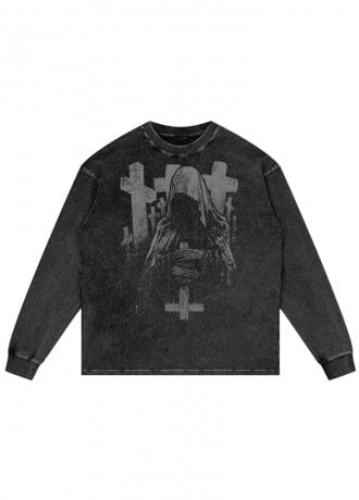 Godmachine Animus Premium Acid Wash Oversize Long Sleeve Top