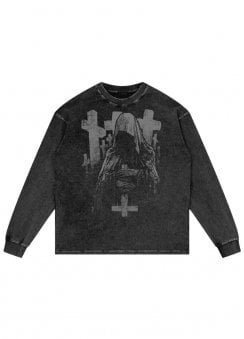 Animus Premium Acid Wash Oversize Long Sleeve Top