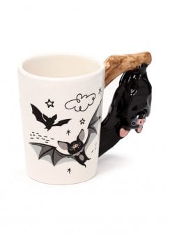 Bat Shaped Handle Ceramic Mug