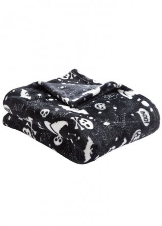 Gothic Homeware Black Boo Throw