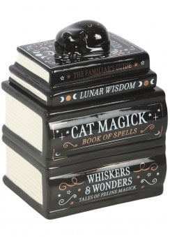 Black Cat Book Stack Oil Burner