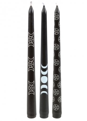 Gothic Homeware Black Magic Mystical Taper Candles