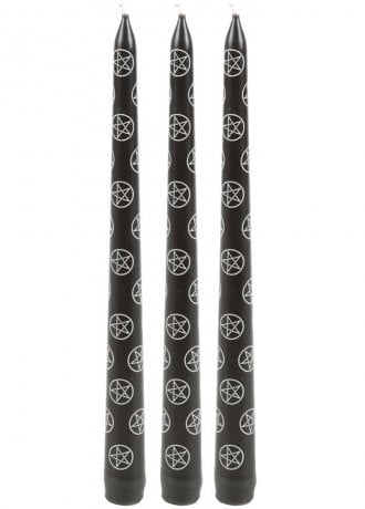 Gothic Homeware Black Magic Pentagram Taper Candles