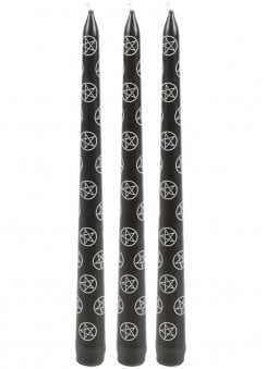 Black Magic Pentagram Taper Candles