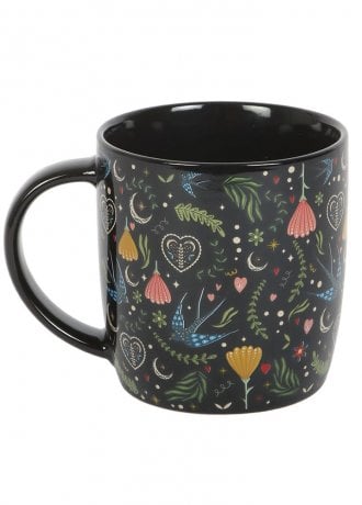 Gothic Homeware Black Midnight Bloom Mug