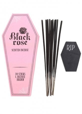Gothic Homeware Black Rose Incense Sticks & Incense Holder