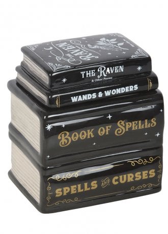 Gothic Homeware Book Of Spells Ceramic Oil Burner & Wax Warmer