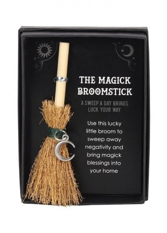 Gothic Homeware Crescent Moon Mini Magick Broomstick