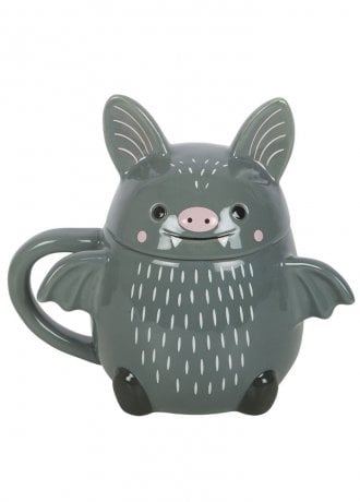 Gothic Homeware Cute Bat Lidded Mug