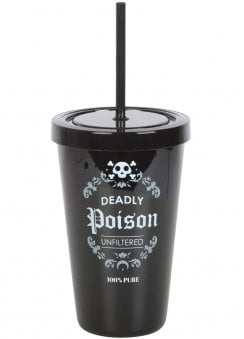 Deadly Poison Print Plastic Tumbler With Straw