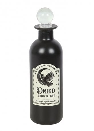 Gothic Homeware Dried Crow's Feet Decorative Potion Bottle