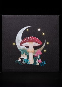 Forest Mushroom Light Up Canvas Plaque