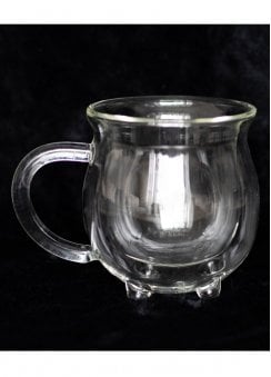Glass Double Walled Cauldron Mug