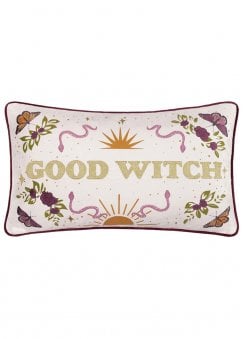 Good Witch Embroidered Velvet Cushion Cover