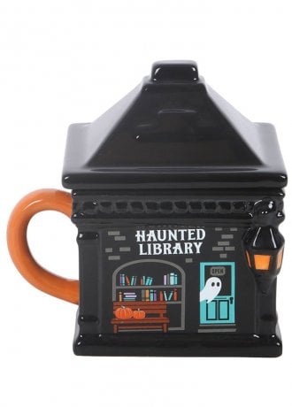 Gothic Homeware Haunted Library Lidded Mug