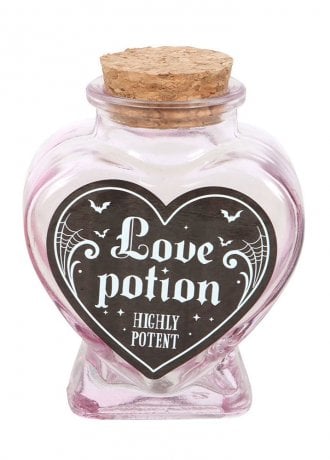 Gothic Homeware Love Potion Decorative Glass Heart Potion Bottle