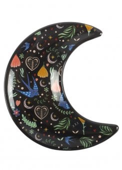 Midnight Bloom Crescent Moon Trinket Dish