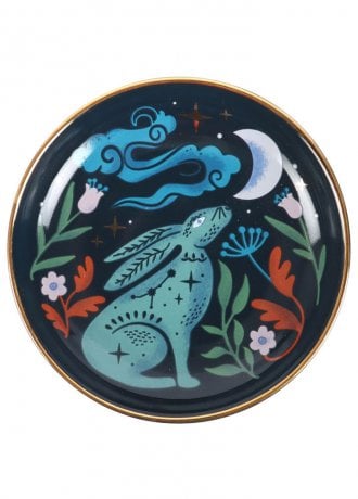 Gothic Homeware Midnight Hare Ceramic Trinket Dish