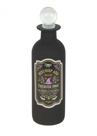 Gothic Homeware Mischief & Magic Decorative Glass Potion Bottle