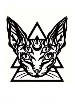 Mystic Sphynx Cat Metal Wall Art