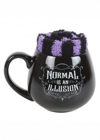 Gothic Homeware Normal Is An Illusion Mug & Sock Set