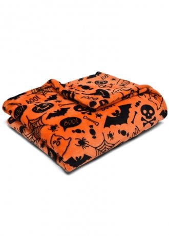 Gothic Homeware Orange Boo Throw