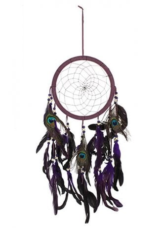 Gothic Homeware Peacock Feather Dreamcatcher