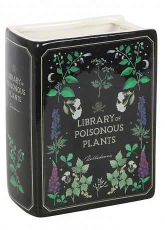 Gothic Homeware Poisonous Plants Book Shaped Vase