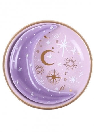 Gothic Homeware Purple Moon Stacking Trinket Dishes