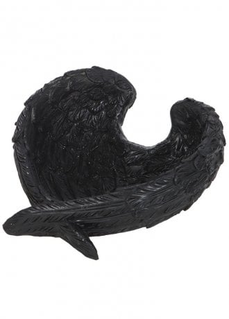 Gothic Homeware Raven Wings Resin Trinket Dish 