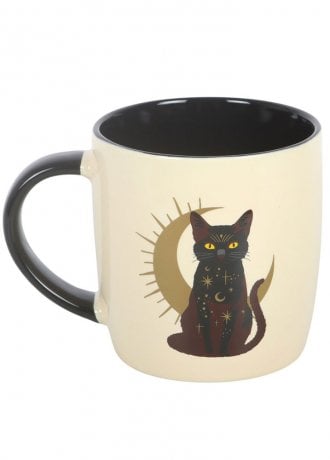Gothic Homeware Sitting Magick Black Cat Mug