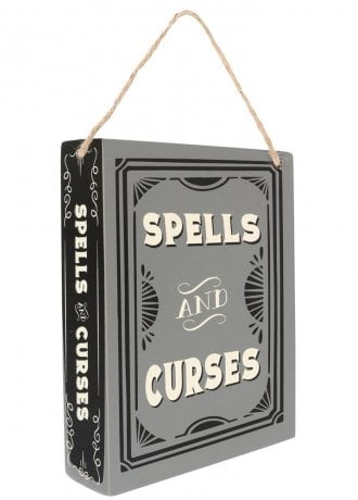 Gothic Homeware Spells & Curses Hanging Sign