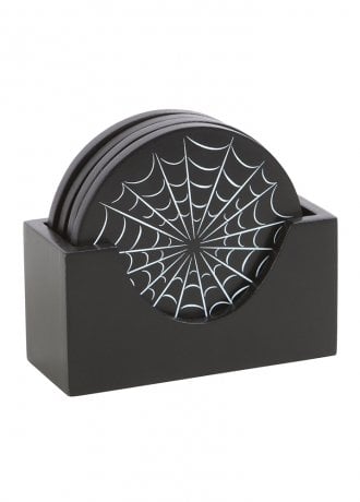 Gothic Homeware Spiderweb Coaster Set