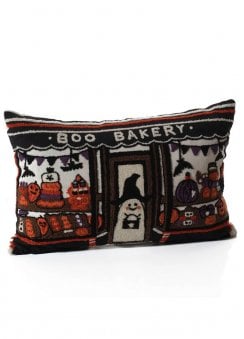 Spooktacular Boo Bakery Embroidered Cushion