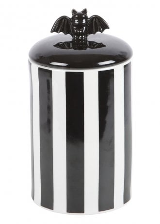 Gothic Homeware Striped Bat Storage Jar