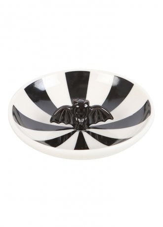 Gothic Homeware Striped Bat Trinket Dish