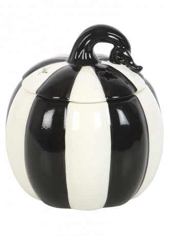 Gothic Homeware Striped Pumpkin Ceramic Oil Burner