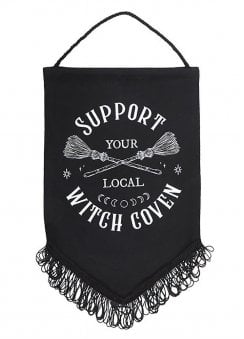 Support Your Local Witch Coven Hanging Fabric Banner
