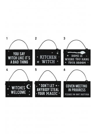 Gothic Homeware Witchy Hanging Mini Sign