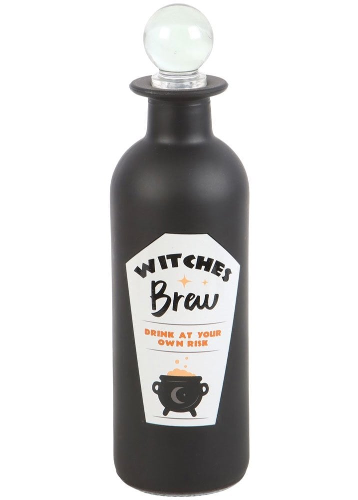 Gothic Homeware Withes Brew Glass Potion Bottle