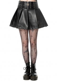 Ebbani Faux Leather Gothic Mini Skirt