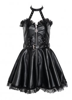 Ravina Faux Leather Mini Dress