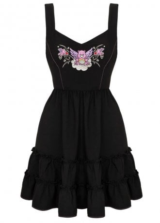 Hell Bunny Cheer Bear Pinafore Dress