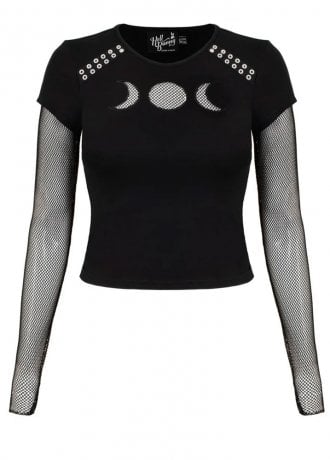 Hell Bunny Nox Mesh Sleeved Top