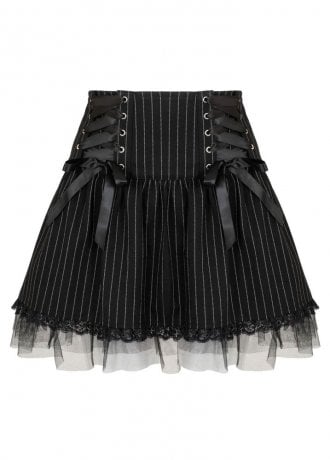 Hell Bunny Quinzel C Pinstripe Mini Skirt