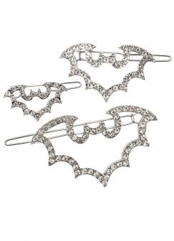 Bat Outline Bling Hair Clips