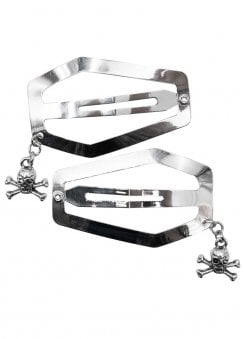 Coffin Snap Clip Silver Skull Charm