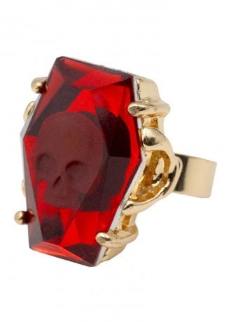 Kreepsville 666 Elvira Coffin Jewel Red Ring